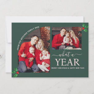 Was für ein Jahr Multi-Foto Collage Weihnachten Gr Karte