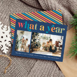 Was für ein Jahr Retro farbenfroh 2 Foto Weihnacht Feiertagskarte<br><div class="desc">Was für ein Jahr Retro farbenfroh 2 Foto Weihnachtskarte</div>
