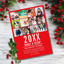 Was für ein Jahr Review-FotoCollage Feiertagskarte