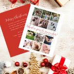 Was für ein Jahr Script 12 Foto Collage Weihnachte Feiertagskarte<br><div class="desc">Schicken Sie Ihre Weihnachtswünsche an Ihre Familie und Ihre Freunde, während Sie einige Ihrer Lieblingsmomente aus diesem Jahr präsentieren! Diese moderne, minimalistische Weihnachtskarte mit mehreren Fotos bietet eine Collage von zwölf quadratischen Fotos und eine Mischung aus festlicher Schrift und einfacher moderner Typografie. Unten steht in elegantem Schriftsatz geschrieben:"Was für ein...</div>