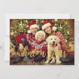 Was für ein Jahr Weihnachten Familie Foto Typograf