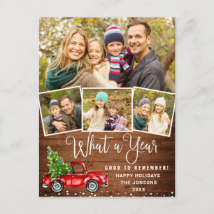 Was für ein Jahr Weihnachten Red Farm LKW 4 Foto Postkarte