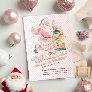 Was für ein lustig-rosa Retro Santa Themed Girl zu Einladung