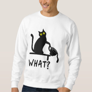 Was für ein lustiger Black Coffee Chat Kitten Cat Sweatshirt