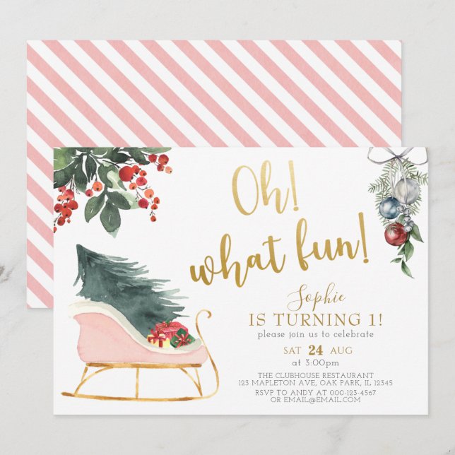 Was für ein Spaß! Einen Weihnachtsanfang zum erste Einladung (Vorne/Hinten)