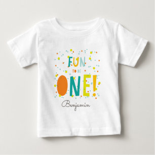Was für ein Spaß, EINER zu sein Konfetti 1. Geburt Baby T-shirt