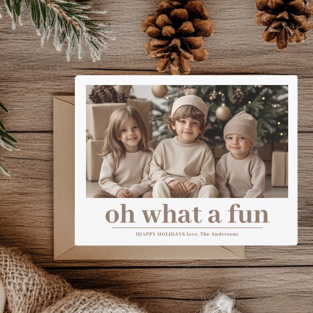 Was für ein Spaß! Personalisiert Happy Holiday Fot Postkarte (Von Creator hochgeladen)