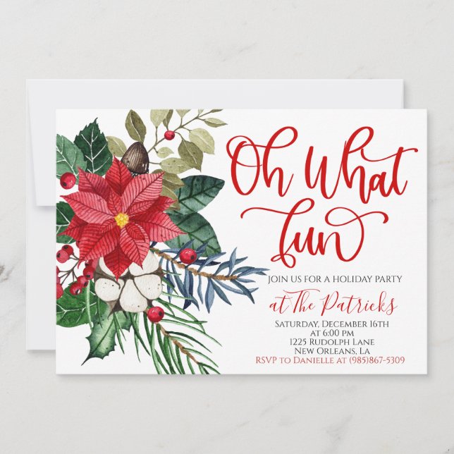 Was für ein Spaß Poinsettia Party Einladung (Vorderseite)