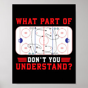 Was für ein Teil Hockey versteht ihr nicht Hockey  Poster