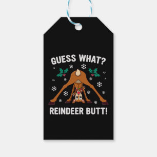 Was für ein Weihnachtswitz über das Rentierhintern Geschenkanhänger