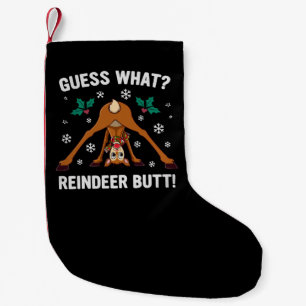 Was für ein Weihnachtswitz über das Rentierhintern Kleiner Weihnachtsstrumpf