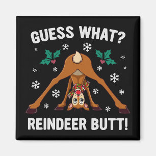 Was für ein Weihnachtswitz über das Rentierhintern Magnet