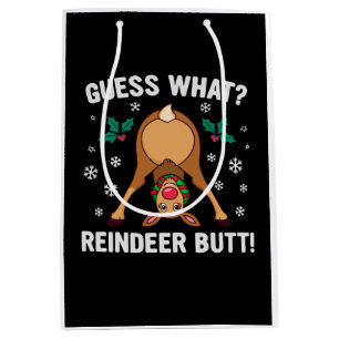 Was für ein Weihnachtswitz über das Rentierhintern Mittlere Geschenktüte