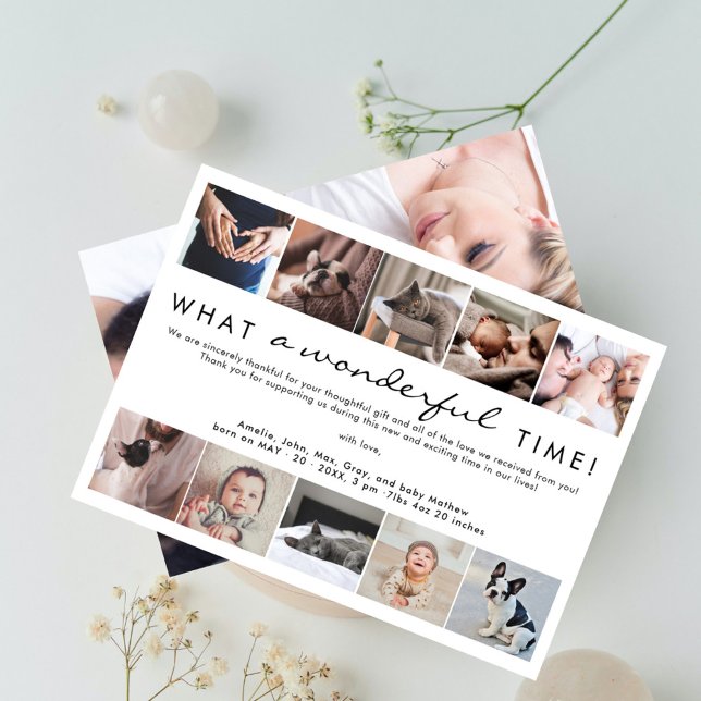 Was für ein wunderbares Time Foto Collage Neues Ba Dankeskarte (Von Creator hochgeladen)