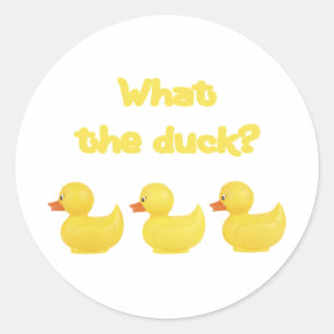 Was für eine Ente? Runder Aufkleber