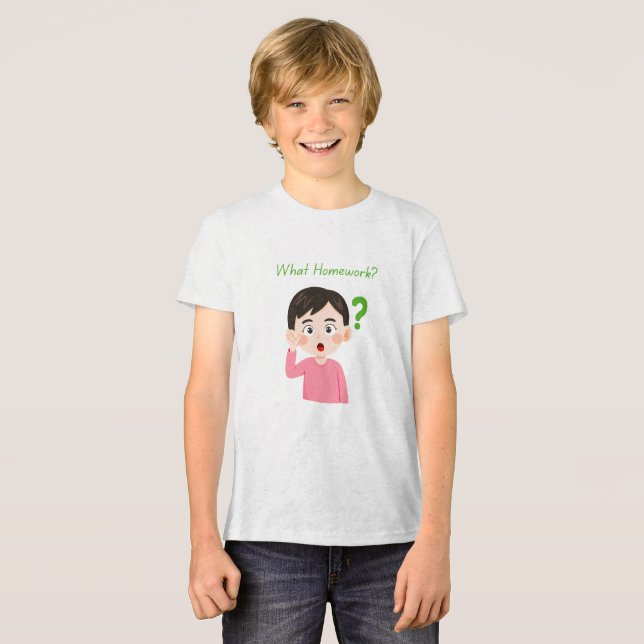 Was für eine Hausaufgaben mit Junge? Tri-Blend Shirt (Vorderseite voll)