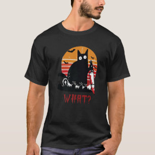 Was für eine schwarze Katze mit einem Messer Cat-T T-Shirt