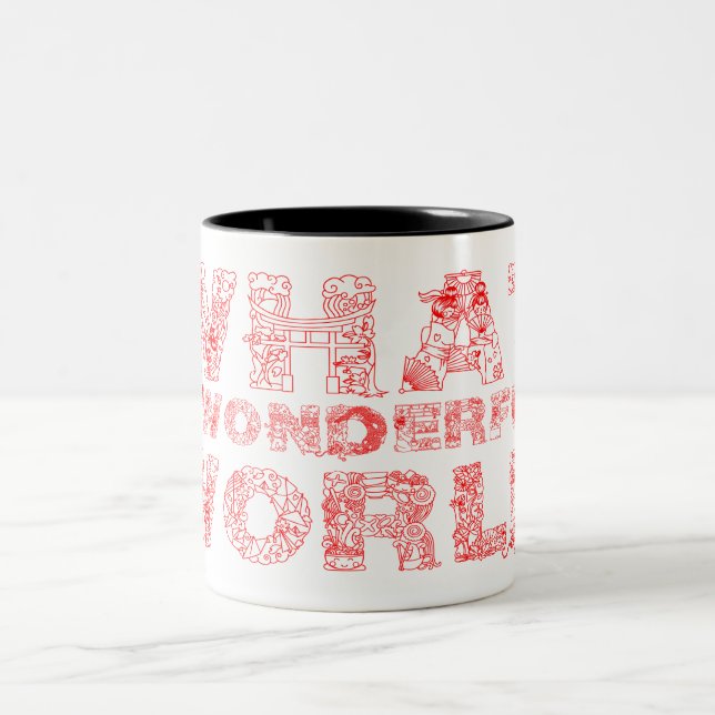 Was für eine wunderbare Welt Zweifarbige Tasse (Mittel)
