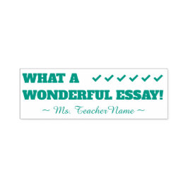 "WAS FÜR EINE WUNDERSCHÖNE ESSAY!" + Name des Lehr Permastempel