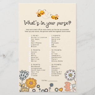 Was gibt es auf Ihren Purse Bee Baby Shower Game C
