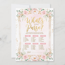 Was gibt es in Ihrer Purse Floral Baby Shower Card Einladung