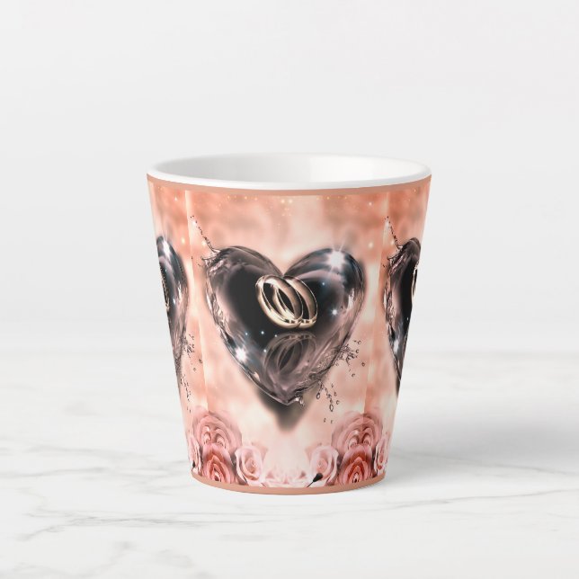 Was Gott zusammengesetzt hat (rosa Rose) Milchtasse (Vorderseite)