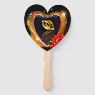 Was Gott zusammengesetzt hat (Rote Rose und Gold) Fächer