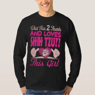 Was hat 2 Daumen und Lieben schih Tzu dieses Mädch T-Shirt