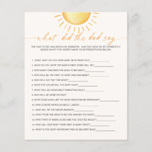 Was hat der Papa gesagt Sunshine Baby Shower Spiel