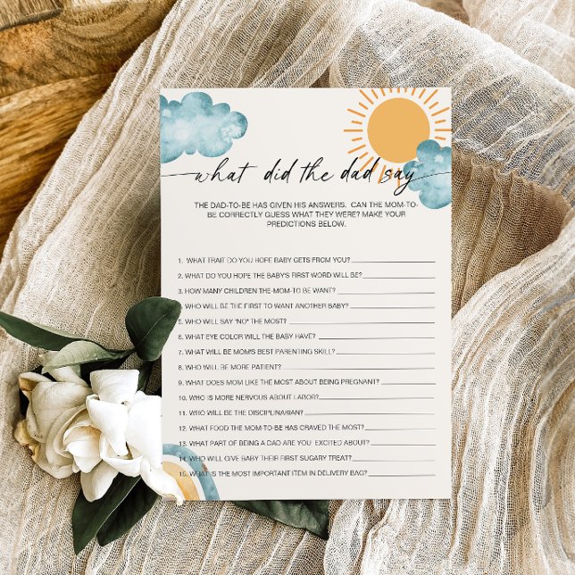 Was hat der Vater mit einer Baby-Duschkarte gesagt Einladung (Von Creator hochgeladen)
