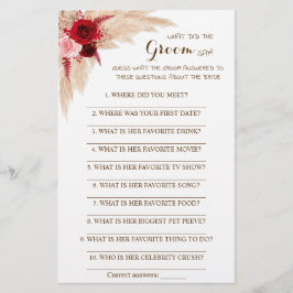 Was hat die Groom Say Brautparty Game Card gemacht Flyer