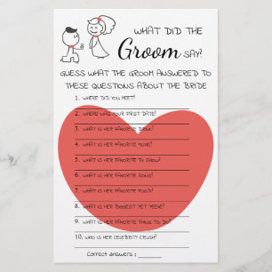 Was hat die Groom Say Brautparty Game Card gemacht Flyer