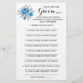 Was hat die Groom Say Brautparty Game Card gemacht Flyer