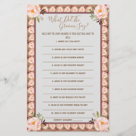 Was hat die Groom Say Brautparty Game Card gemacht Flyer