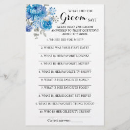Was hat die Groom Say Brautparty Game Card gemacht Flyer