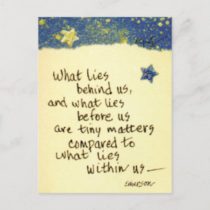 Was hinter uns liegt...Sprichwort-farbige zeichn Postkarte