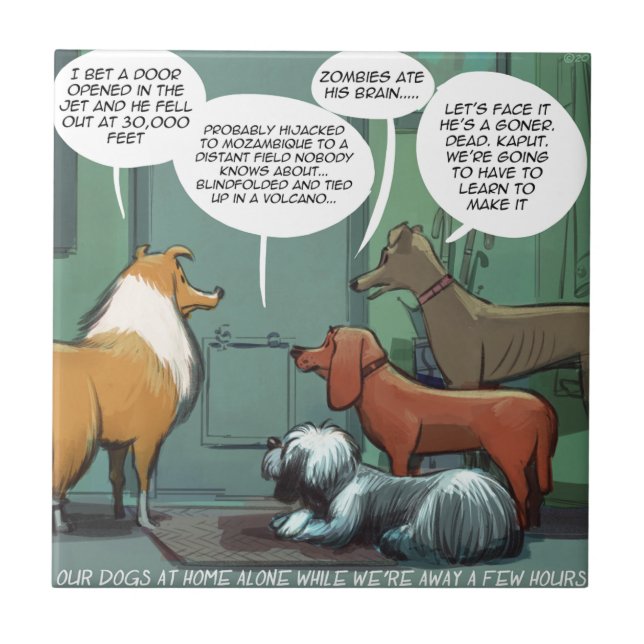 Was Hunde Angst Rick London Funny Fliese (Vorderseite)