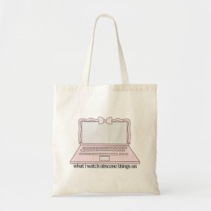 Was ich auf süßen Laptop-Designs Obszönes anschaue Tragetasche