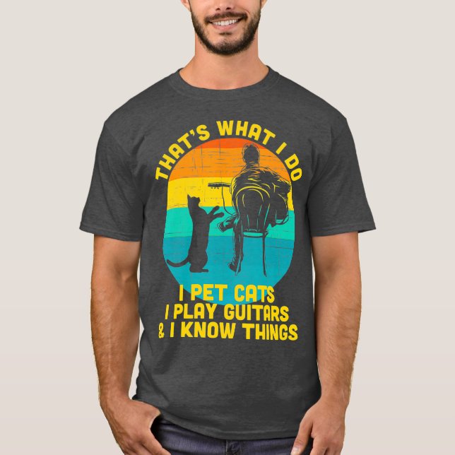 Was ich tue, ist Katzen Gitarren spielen zu lassen T-Shirt (Vorderseite)