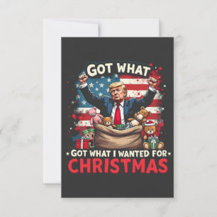 Was ich zu Weihnachten Gewollt habe, got Trump San Dankeskarte