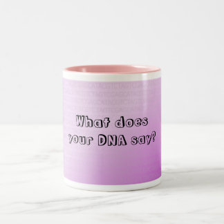 Was Ihre DNA tut, lila Kaffee-Tasse zu sagen Zweifarbige Tasse