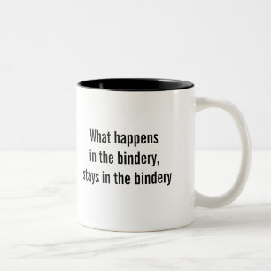 "Was in der Buchbinderei" Kaffee-Tasse geschieht Zweifarbige Tasse
