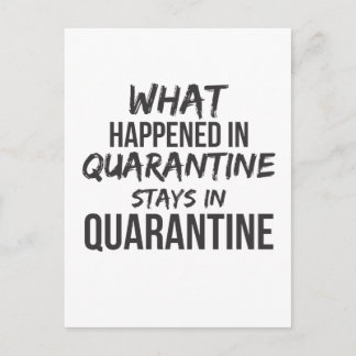 Was in der Quarantäne Bleibe ist Postkarte