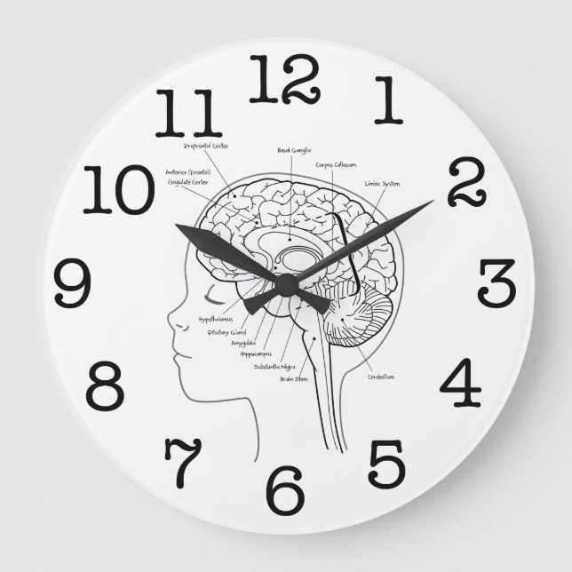Was in Ihrem Gehirn ist Große Wanduhr (Vorderseite)