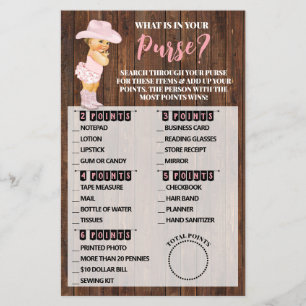 Was in Ihrer Kleine-Cowgirl-Babydusche-Spielkarte Flyer