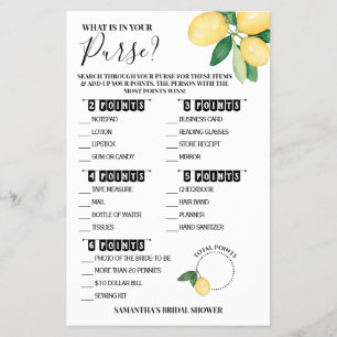 Was in Ihrer Purse Lemons Shower Game Card ist Flyer
