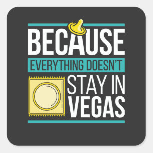 Was in Vegas bleibe, in Vegas Quadratischer Aufkleber