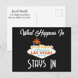 Was in Vegas passiert, bleibt in Vegas Nacht Postkarte