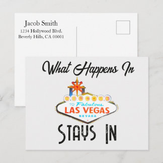 Was in Vegas passiert, bleibt in Vegas Nacht Postkarte