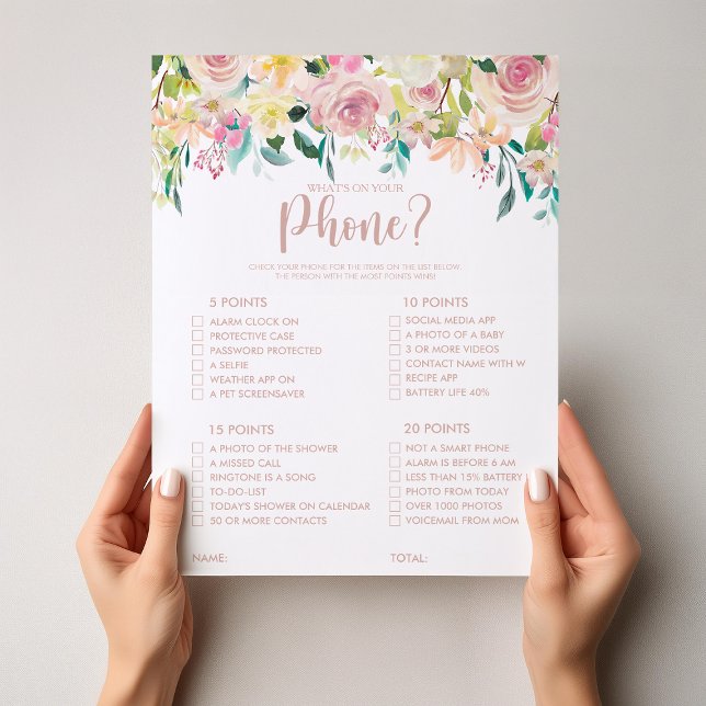 Was ist auf Ihrem Handy Rose Gold Brautparty Game (Von Creator hochgeladen)